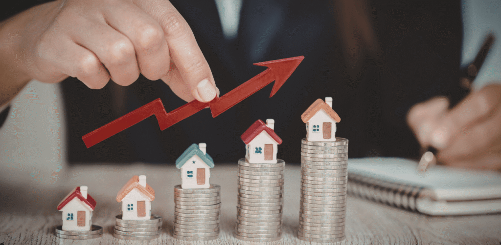 Illustration of business note valuation increasing based on performance and market factors.